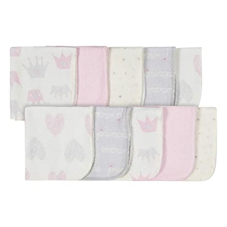 Gerber 10-Pack Washcloths, Pink/Ivory, One Size