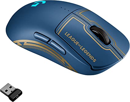 Logitech G PRO Wireless Gaming Mouse - Lightspeed, Hero 25K Sensor, 25,600 DPI, RGB, 4-8 Customizable Buttons, Ambidextrous, Official League of Legends Edition