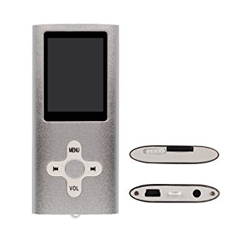 RShop Fashion Portable Economical MP3 16GMP4 Player, LCD Screen, Mini USB Port, Noise cancelling, with Volume Control, Silver