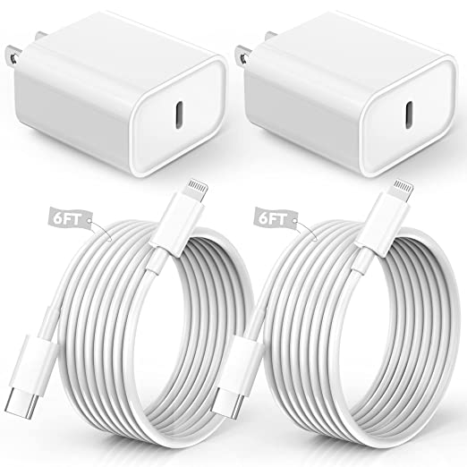 iPhone Charger Fast Charging,【Apple MFi Certified】2Pack Type C Fast Apple Charger Block Adapter 6FT USB-C to Lightning Cable for iPhone 14/13/13 Pro/12/12 Pro/12 Pro Max/11/Xs Max/XR/X/SE,iPad,AirPods
