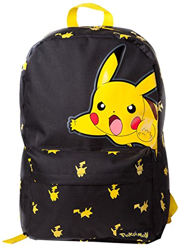 Bioworld Pokemon Big Pikachu Print Casual Daypack, 45 cm, 15 Litre, Black