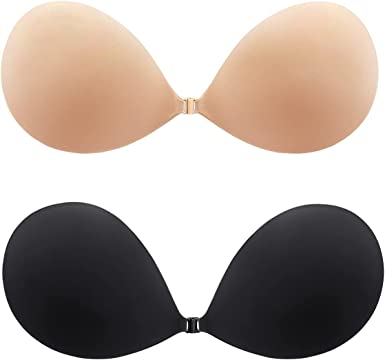 MITALOO Adhesive Bra Invisible Sticky Strapless Push up Backless Reusable Silicone Covering Nipple Bras
