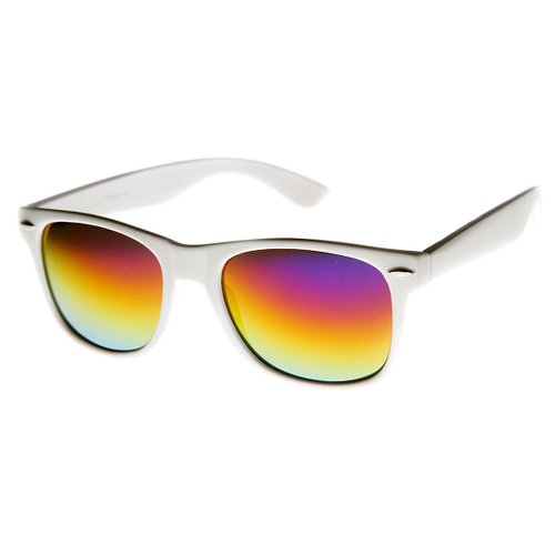 zeroUV® - Colorful Mirrored Lens Retro Wayfarer Sunglasses