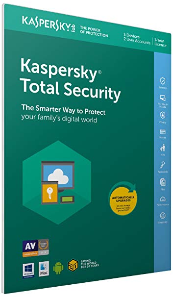 Kaspersky Total Security 2018 | 5 Devices | 1 Year | PC/Mac/Android | Download