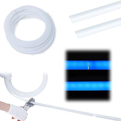 Muzata 3PACK 33FT/10M Continuous Milky White LED Cover Tape Light Seamless Plastic for U1SW U Shape Anti-UV Channel LC03 WW (ONLY Cover No Aluminum LED Channel Included)