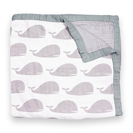 Milkbarn Bamboo and Cotton Big Lovey Baby Blanket (Grey Whale)