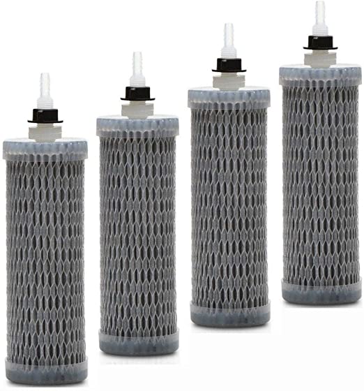 Sagan Life DuraFlo Replacement Water Filter for AquaBrick Water Purification System, Removes E.Coli, Salmonella, Parasites, Purifies ANY Non Salt Water; For Gravity Fed Water Filters 4PK FILTERS ONLY