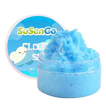 SuSenGo Cloud Slime, Blue Cotton Candy Slime with Star Sequins, Snow Cloud Slime Scented Stress Toy for Kids and Adults, 200ml