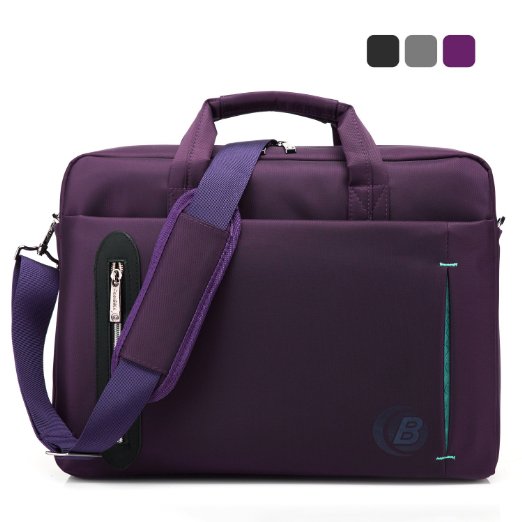 CoolBell®15.6 inch Laptop Bag With Strap Messenger Shoulder Handle bag Briefcase Nylon Cloth Waterproof Multi-compartment For iPad Pro/Macbook/Asus/Lenovo for Men/ Women/Business(Purple)