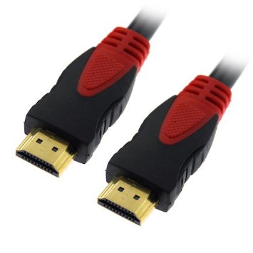 BIRUGEAR Premium Gold Plated HDMI to HDMI Cable 1080p, PS3, Blu-Ray DVD, Xbox 360 (10 Feet, Black/Red)