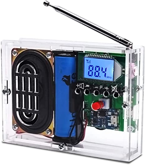 MiOYOOW FM Radio Kit DIY Soldering Project Adjustable Wireless Receiver LCD Display FM Digital Radio Module with Headphone Jack DIY Kits for Soldering Leaning and Teaching