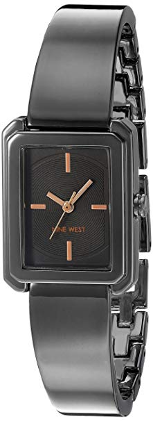 Nine West Women's NW/1915GNRT Gunmetal Bangle Watch