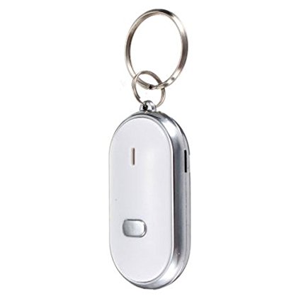 Key Finder - SODIAL(R) 2pcs Whistle Lost Key Finder Flashing Beeping Locator Remote Keychain LED Ring
