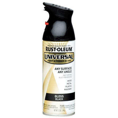 Rust-Oleum 245196 Universal All Surface Spray Paint, 12 oz, Gloss Black