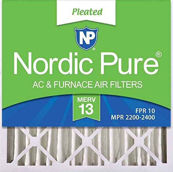Nordic Pure 20x20x4 (3-5/8 Atcual Depth) MERV 13 Pleated AC Furnace Air Filters, 1 Pack, 4-Inch
