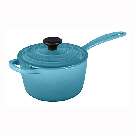 Le Creuset Signature Cast Iron Saucepan, 1-3/4-Quart, Caribbean