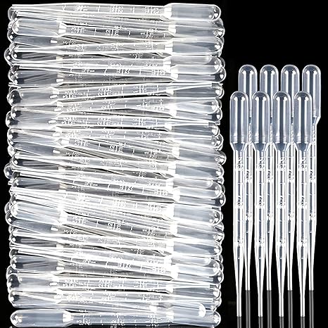 200 Pcs Disposable Plastic Transfer Dropper Pipettes 3ml Graduated Pipettes, Clear Eye Dropper Transparent Plastic Liquid Transfer Pipette Dropper Measuring Pipettors for Essential Oils or Laboratory