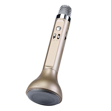 K7 Wireless Bluetooth Handheld KTV Karaoke Microphone Mic Speaker For Phone,Tuscom@ (Gold)