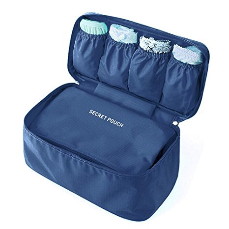 LOHOME(TM) Protect Bra Brassiere Underwear Lingerie Case Storage Collecting Portable Travel Multi-function Organizer Bag Portable Wash Bag Pouch (Navy Blue)