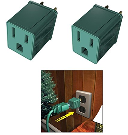 Westinghouse Pack of Green 2 Plug Adapters - 3-Prong to 2-Prong Plug