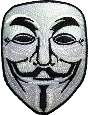 Anonymous Mask Sew on Iron on Embroidered Applique Patch By Ranger Return (VGUY-WHITE)