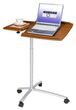 Adjustable Laptop Cart in Mahogany