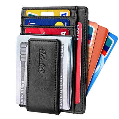 Slim & Minimalist Bifold Front Pocket Wallet with Strong Magnet&nbsp; Money Clip for men,Effective RFID Blocking & Anti-magnetic