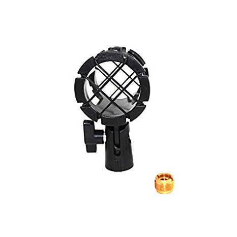 ZRAMO Microphone Clip Mount Small Size Mics Holder Shock Mount with Adapter and 8pc O-ring for AKG D230, Senheisser ME66, Rode NTG-2,NTG-1,Audio-Technica AT-875R