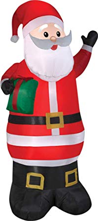 Animated Airblown Santa with Present Gemmy Prop Christmas Decor Decoration