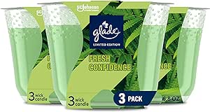 Glade Candle Fresh Confidence, Fragrance Candle Infused with Essential Oils, Air Freshener Candle, 3-Wick Candle, 6.8 Oz, 3 Count