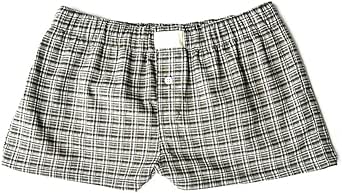 Women's Y2k Pajamas Shorts Cute Plaid Pj Short Pants Flannel Lounge Sleep Shorts Bottoms Elastic Waist Baggy Boxers