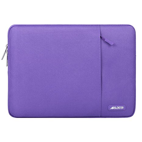 Mosiso Laptop Sleeve Bag for 13-13.3 Inch MacBook Pro, MacBook Air, Notebook Computer, Vertical Style Water Repellent Polyester Protective Case Cover with Pocket, Ultra Violet