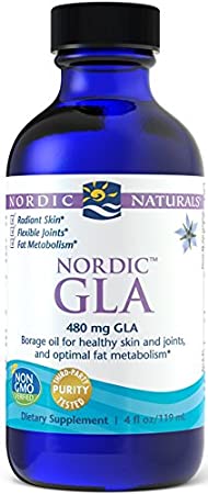 Nordic Naturals Nordic GLA Unflavored - 100 Percent Vegetarian Borage Oil, Supports Healthy Skin, Joints, and Optimal Fat Metabolism*, 480 mg GLA Per Serving, 4 Ounces