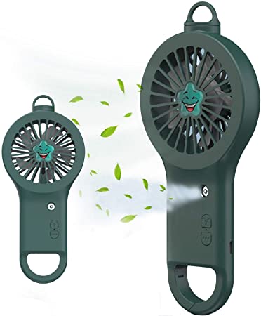 ZOMFOM Portable Handheld Misting Fan, Rechargeable Personal Water Fan Mister with 2 button, Battery Operated Spray Water Mist Fan, for Travel, Outdoors, Hiking, Camping(ArmyGreen)