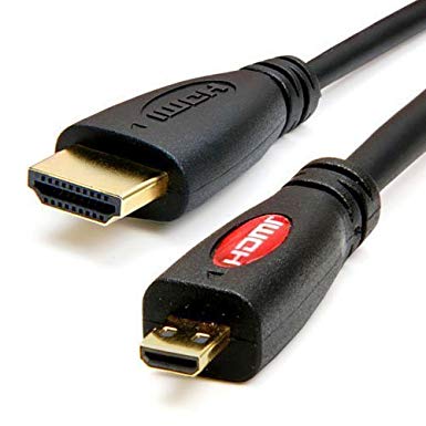 Importer520(TM) 6 Feet HDMI Type A to HDMI Micro Type D High Speed Cable with Ethernet for Microsoft Surface with Windows RT - 6 Feet Long 2 Tone