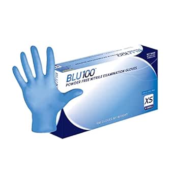 Dash BLU100 Nitrile Exam Gloves - Light Blue - 4.3 mil - Box of 100 (XS)