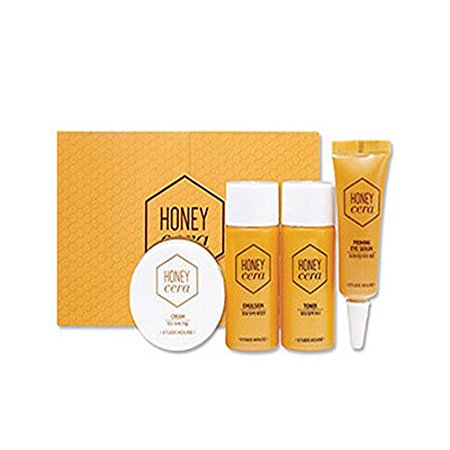 Etude House Honey Cera Skin Care 4 Kit [Toner Emulsion Eye Serum Cream]