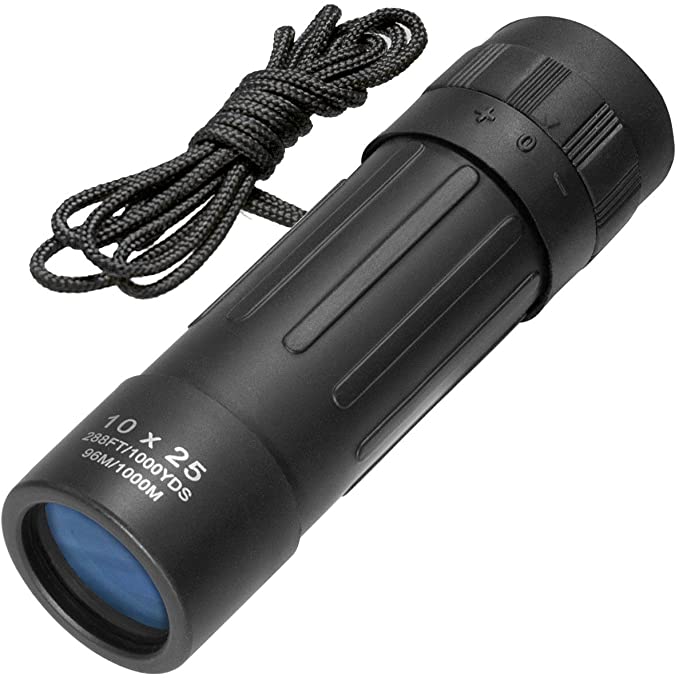 BARSKA Lucid 10x25 Monocular Binocular (Black)