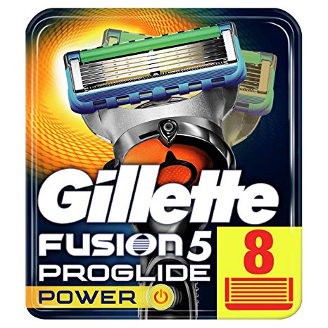 Gillette Fusion5 ProGlide Power Razor Blades for Men with FlexBall Technology That Responds to Contours, 8 Refills (Packaging May Vary)