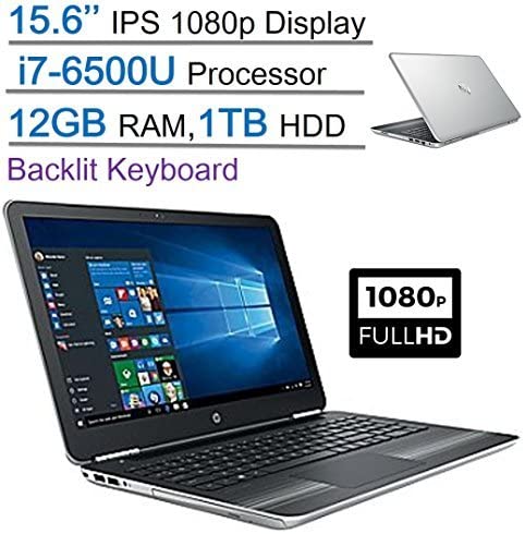 Edition HP Pavilion 15.6 IPS FHD (1920 x 1080) UWVA BrightView Display Laptop PC, Intel Core i7-6500U 2.5GHz, 12GB DDR4 SDRAM, 1TB HDD, Backlit Keyboard, DVD  /- RW, Windows 10-Silver