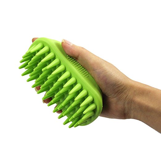 Pet Silicone Shampoo Brush, Anti-skid Rubber Dog Cat Pet Mouse Grooming Shower Bath Brush Massage Comb for Long & Short Hair Medium Large Pets Dogs Cats