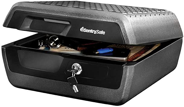 SentrySafe CHW30220 Fireproof Box and Waterproof Box with Key Lock 0.36 Cubic Feet