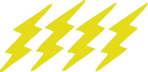 Yellow Lightning Bicycle Reflective Reflector Sticker