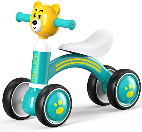 Baby Balance Bike, BQYPOWER Toddler Bike Baby Walker Balance Bike with 4 Wheels for 18-36 Months Old Boys Girls
