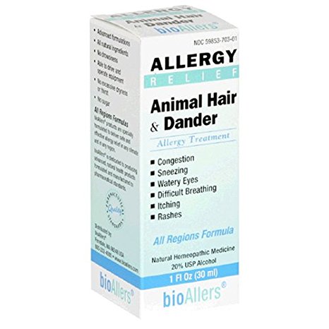 bioAllers Allergy Relief Liquid, Animal Hair and Dander Allergy Treatment, All Regions Formula, 1-Ounce Bottles