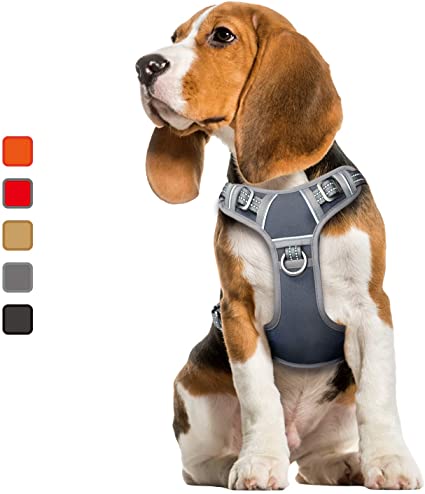 ATOPARK Dog Harness No-Pull Pet Harness Adjustable Comfortable Harness with Handle Outdoor Pet Vest Reflective Oxford Soft Breathable Vest Easy Control for Small Medium Large Dog
