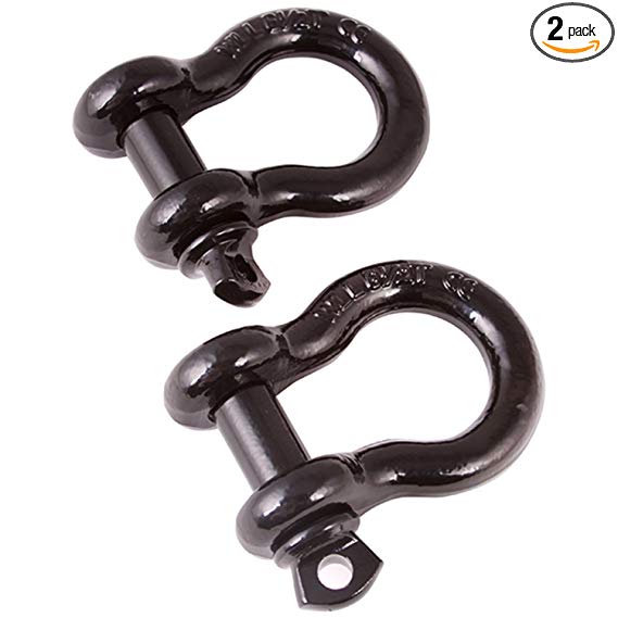 ABN Tow Shackles 5/8 Inch D-Ring 2 Pack - for Towing, Off-Road Recovery, Heavy-Duty Hauling up to 6500 Pounds