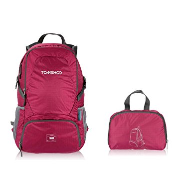 TOMSHOO 30L Ultra Lightweight Packable Backpack Water-resistant Nylon Foldable Handy Outdoor Travel Trekking Daypack