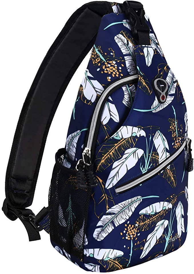 MOSISO Sling Backpack,Travel Hiking Daypack Pattern Rope Crossbody Shoulder Bag