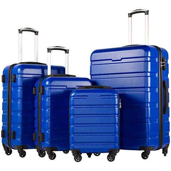 Coolife Luggage 3 Piece Set Suitcase Spinner Hardshell Lightweight